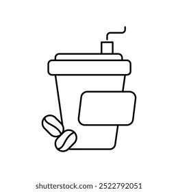 ícone de café com fundo branco vetor ilustração stock
