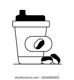 coffee icon with white background vector stock illustration