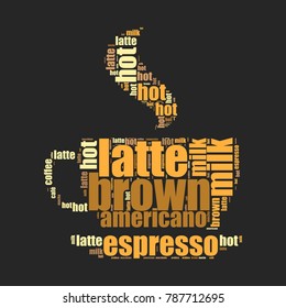 coffee icon word cloud design