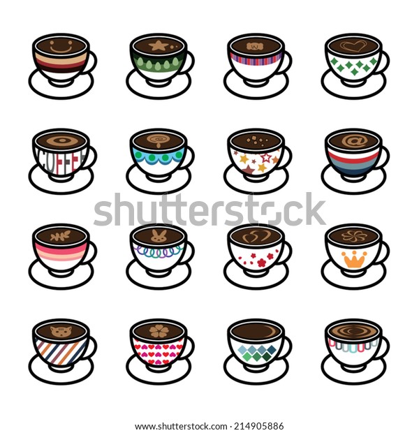 Coffee Icons Stock Vector Royalty Free 214905874 Shutterstock