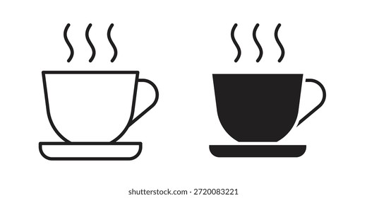 Kaffee-Ikonen von schwarzen Farben in verschiedenen Stilen