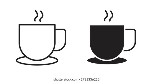 Colección de iconos de café. Iconos planos lineales delgados y negros