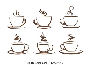 Coffee icons. A cup of coffee. Logo for a coffee shop.