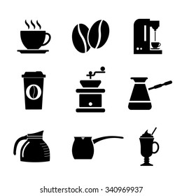 Coffee Icons. Flat design style eps 10