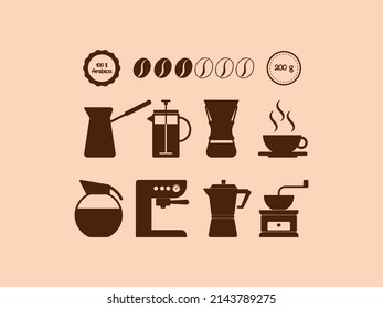 Coffee icons. Ideal for labeling coffee.