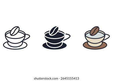coffee icons isolated on White Background. Flat style design