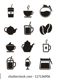 coffee icons isolated over white background. vector