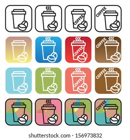 Coffee icons or coffee label vector set