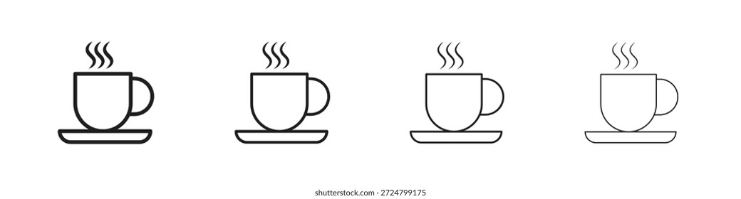 Coffee icons line vector collection. Pixel perfect vector icon