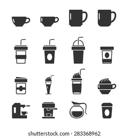 Coffee Icons on white Background,Vector EPS10.