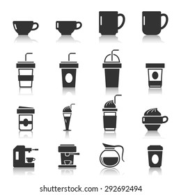 Coffee Icons on white Background,Vector EPS10.