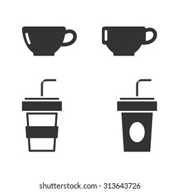 Coffee Icons on white Background,Vector EPS10.