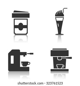 Coffee Icons on white Background,Vector EPS10.