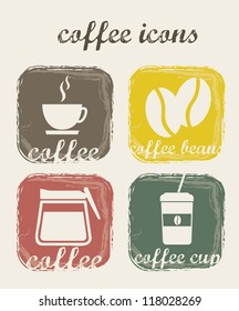 coffee icons over beige background. vector illustration
