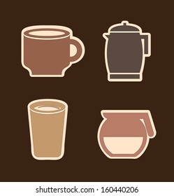 coffee icons over brown  background vector illustration 