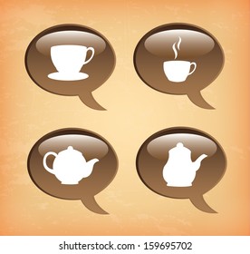 coffee icons over cream background vector illustration 