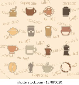 coffee icons over pink background vector illustration