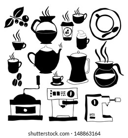 coffee icons over white background vector illustration 