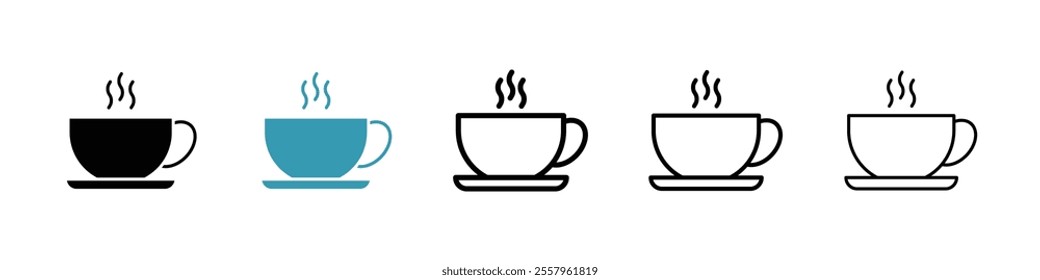 Coffee icons pack in black and blue.