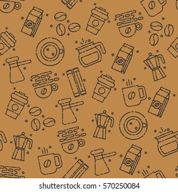 Coffee icons pattern