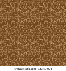 Coffee icons seamless background