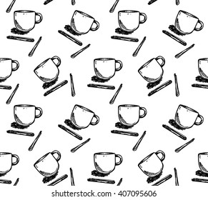 Coffee icons seamless pattern