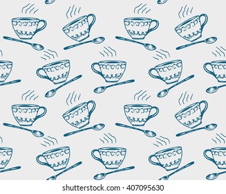 Coffee icons seamless pattern