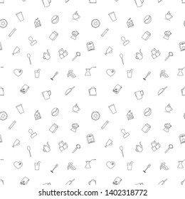 Coffee icons seamless pattern. Drink concept. Vector illustration outline.
