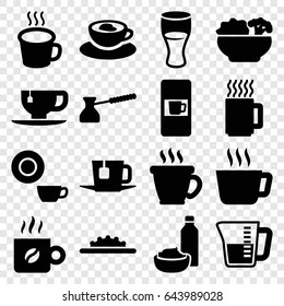 Coffee icons set. set of 16 coffee filled icons such as vending machine, coffee, dish, drink, tea cup, drink and food, cup with heart, cup, camera wheel, tea, food, decanted