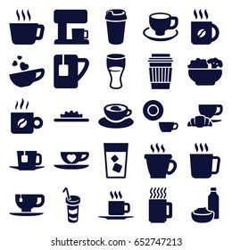 Coffee icons set. set of 25 coffee filled icons such as mug, dish, drink, tea cup, drink and food, camera wheel, tea