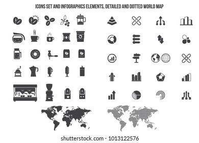 Coffee icons set.