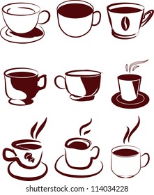 coffee icons set