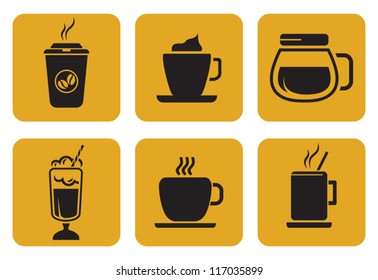 coffee icons set