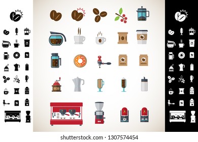 Coffee icons set