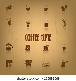 Coffee icons set 