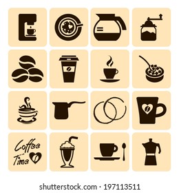 Coffee icons set