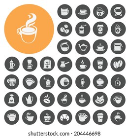 Coffee icons set