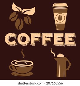 coffee icons set