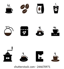 Coffee icons set 