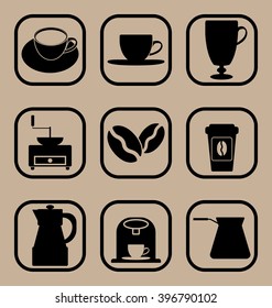 Coffee icons set