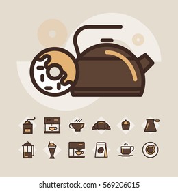Coffee icons set