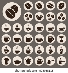 coffee icons set