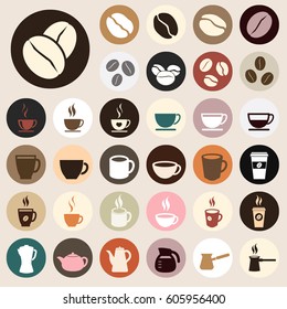 coffee icons set