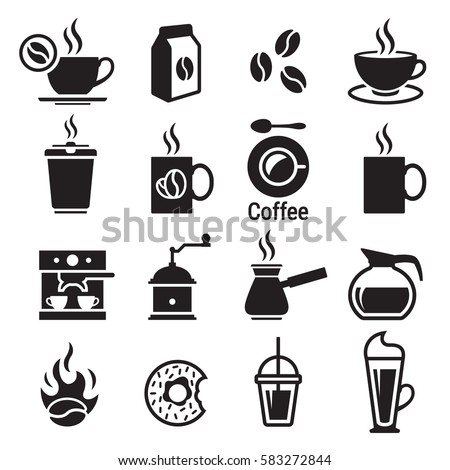 Coffee icons set