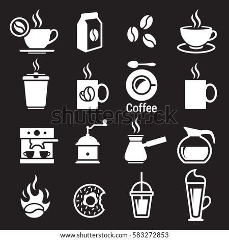 Coffee icons set