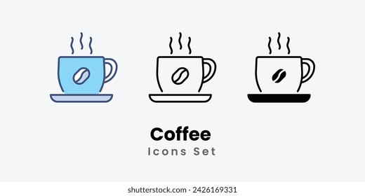 Coffee icons set autumn icons vector stock illustration.