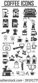 coffee icons set. Big pack