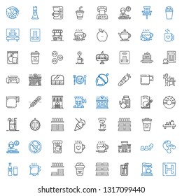 coffee icons set. Collection of coffee with hotel, coffee maker, soda, dishes, dinnerware, cup, beverage, beans, cup, office, tea, drink. Editable and scalable icons.