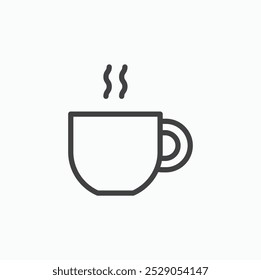 Kaffee-Icons eingestellt. Füllung und Liniendarstellung