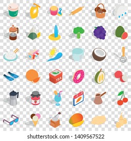 Coffee icons set. Isometric style of 36 coffee vector icons for web for any design